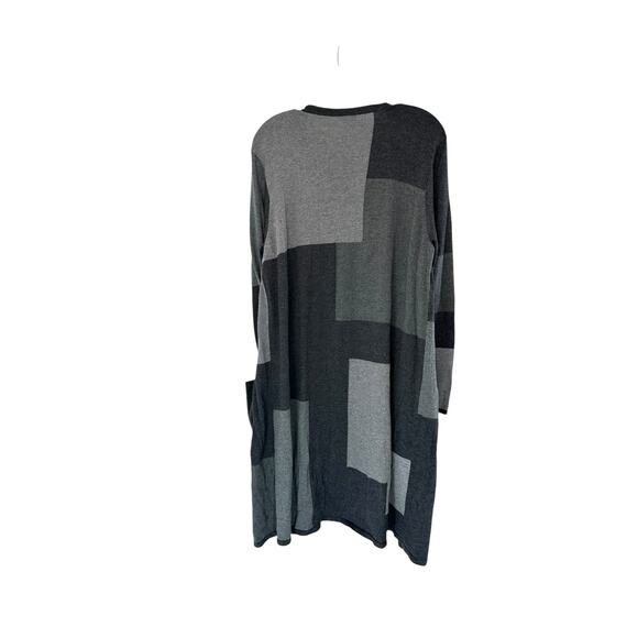 J. Jill Gray Casual Cotton Blend Open Long Duster Sweater Cardigan Size Large - Picture 8 of 10
